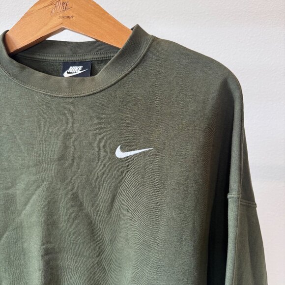 Nike NSW Crew Fleece Sweatshirt Cargo Khaki CK0168-325 Women’s Small Streetwear - Picture 3 of 13